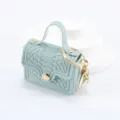 Mini portachiavi borsa a mano con motivo coccodrillo carinissimo borsellino regalo gadget - Blu