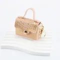 Porte-clés mini sac en cuir PU motif crocodile rose, adorable pendentif pour clés de voiture. - Rose
