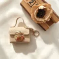 Mini krokodil patroon slot portemonnee sleutelhanger en draagbare oortelefoon tas - Khaki