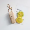 Mini custodia per rossetto stile denim portachiavi in pelle borsa portaoggetti cosmetici. - Cachi