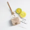 Mini porte-monnaie cœur en similicuir porte-clés, joli pendentif sac d'écouteurs kaki. - Kaki