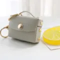 Mini custodia in pelle per auricolari portachiavi graziosa borsa piccola portamonete. - Grigio