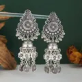 Boucles d'oreilles pendantes vintage argentées pièces de monnaie style bohème détail - Boucles d'Oreilles Tassel Vintage (S4992)
