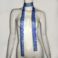 Bufanda de malla de diamantes de imitacion azul collar de festival brillante cuerpo - 160cm / Azul