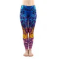 Kleurrijke geprinte yogaleggings voor dames, elastische slim fit sportbroek voor fitness en casual. - Kleurrijke Mandala Geometrisch