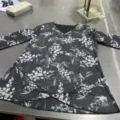 Women's Floral Print V-Neck Three-Quarter Sleeve Chiffon Blouse Elegant Casual Top - Floral Black