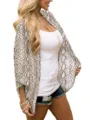 Snakeskin print chiffon kimono cardigan, lightweight casual sun-protection open top. - S / Tops / Snake Print