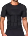 Men's slimming compression short sleeve shapewear tummy control workout undershirt for men - S / Tops / Black