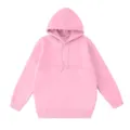 Solid color pink hooded sweatshirt with front pocket casual loose long sleeve pullover top - S / Tops / Pink