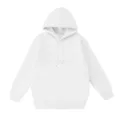 Solid white hoodie featuring a spacious front pet pocket, comfortable loose fit, and soft fabric. - S / Tops / White