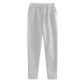 Comfortable fleece-lined casual sweatpants with adjustable drawstring for daily wear - S / Gray