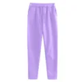 Fleece sweatpants for men and women, featuring warm lining, drawstring waist and side pockets. - Purple