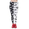 Dames Zwart Wit Colorblock Geprint Leggings Casual Slim Fit Yoga Broek Kleurvariant - Zwart Wit Letters