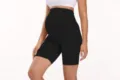 High waist maternity yoga shorts pregnant fitness activewear breathable comfortable belly support - S / Bottoms / Black