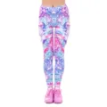 Dames geprinte yoga legging slanke pasvorm casual fitness broek kleurrijk bloemen - Abstract Flora Geometrisch