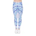Dames geprinte yoga leggings slim fit casual fitness broek blauw mandala design - Blauw Roze Mandala
