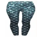 Dames mode casual slim fit yoga leggings met trendy zeemeermin schubben print design. - Zeemeermin Schubben