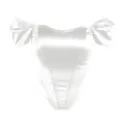 White satin off-shoulder corset top for women, elegant party wear and stylish summer apparel. - S / White