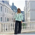 Mujer Blusa Rayada Verde Blanca Lazos Delante Manga Abullonada Top Casual Estilo Variante - S / Verde