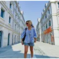 Mujer Verano Azul Vichy Lazo Delantero Manga Abullonada Blusa Casual Top Dulce Con Shorts Denim - Azul a Cuadros