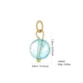 DIY natural stone round bead pendant 18k gold plated earring accessory detail view show. - Crack Glass Bead Pendant Style (PJ930)