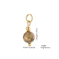 Detailed shot of natural stone round bead pendant with gold plated metal component, close up. - Natural Stone Bead Pendant Style (PJ931)