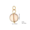 18K Gold Plated Natural Stone Round Bead Pendant DIY Jewelry Earring Accessory 1.5cm - Smooth Gold Bead Pendant Style (PJ933)