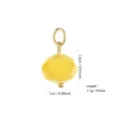 DIY 18K Gold Plated Yellow Stone Pendant Charm Jewelry Accessory Component 1.3x1cm - Yellow Faceted Bead Pendant Style (PJ934)
