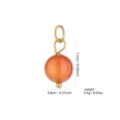 18K gold plated natural stone round bead pendant DIY jewelry making earring accessory - Red Natural Stone Bead Pendant Style (PJ936)