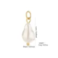 Baroque pearl pendant charm detail showing dimensions and weight for DIY jewelry making. - Baroque Irregular Artificial Pearl Pendant Style (PJ937)