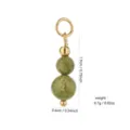 Detail shot of 18k gold plated natural stone beaded DIY jewelry pendant component. - Green Natural Stone Bead Earring Component Style (PJ938)