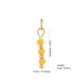 18K Gold Plated DIY Earring Pendant with Yellow Natural Stone and Metal Beads Detail - Yellow Bead with Small Gold Spheres Pendant Style (PJ939)