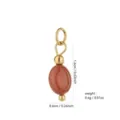 Exquisite detail of handmade DIY natural stone pendant charm with 18k gold plated finish. - Brown-Red Stone with Metal Accent Pendant Style (PJ940)