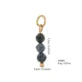 Handmade natural stone beaded pendant 18k gold plated charm DIY jewelry accessory - Dark Faceted Cut Natural Stone Pendant Style (PJ942)