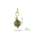 Detailed shot of 18k gold plated natural stone bead pendant showing size and weight specs. - Natural Green Stone Bead Pendant Style (PJ943)