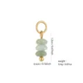 Detail view of natural stone round bead pendant with 18k gold plated ring for DIY earrings. - Minimalist Natural Stone Jewelry Charm Style (PJ944)