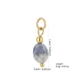 Natural stone pendant 18k gold plated DIY jewelry making accessory charm component new - Striped Stone with Metal Hoop Pendant Style (PJ945)