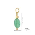 Natural stone round bead pendant detail, 18k gold plated metal component, lightweight accessory. - Green Bead Inlaid Electroplated Charm Style (PJ947)