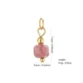 Handmade natural stone pendant with 18k gold plated metal, exquisite DIY jewelry accessory. - Pink Faceted Cut Natural Stone Pendant Style (PJ950)