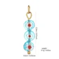 Handmade glass bead pendant charm, 18k gold plated detail component for DIY earrings and jewelry. - Blue Patterned Glass Bead with Gold Ring Charm Style (PJ951)