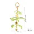 DIY natural stone bead pendant detail view, golden metal accessories, jewelry making component. - Crushed Stone and Metal Bead Charm Style (PJ954)