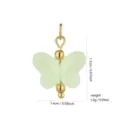 DIY Green Butterfly Pendant 18K Gold Plated Jewelry Component Accessory Detail Shot - Green Butterfly Resin Pendant Style (PJ955)