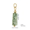 Handmade natural stone pendant with 18k gold plated metal accessories for DIY jewelry making. - Long Columnar Green Stone Pendant Style (PJ956)