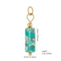Natural stone cylinder pendant charm with 18k gold plated ring DIY jewelry making accessory - Small Metal Spherical Charm with Loop Style (PJ957)