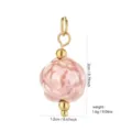 Handcrafted pink flower bead pendant with 18k gold plated accessories, 2cm size 1.6g weight - Pink Flower Shaped Bead Pendant Style (PJ958)