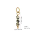Natural stone bead pendant detail view with 18k gold plated ring, showing size and weight. - Natural Stone Bead with Metal Ring Pendant Style (PJ961)