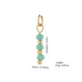 Handmade natural stone round bead pendant 18k gold plated DIY hoop earring accessory - Light Green Bead Alternating Gold Bead Pendant Style (PJ963)