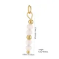 DIY 18k gold plated natural stone bead pendant accessory detail view showing size and weight. - Pink Faceted Stone and Gold Bead Charm Style (PJ965)
