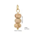 Natural gemstone round bead pendant charm 18k gold plated DIY jewelry accessory component - Natural Stone Bead Charm with Bottom Base Style (PJ966)