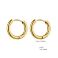 Classic minimalist gold hoop earrings, 1.5cm diameter lightweight daily wear fashion jewelry. - Pair of Hoop Earrings [Wire 2.5MM ID 10MM]